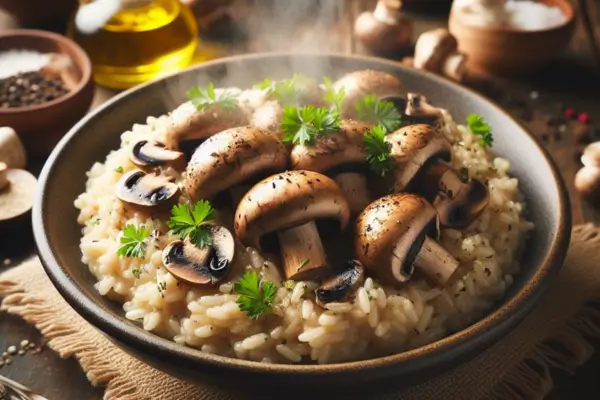 Risoto Vegano de Cogumelos